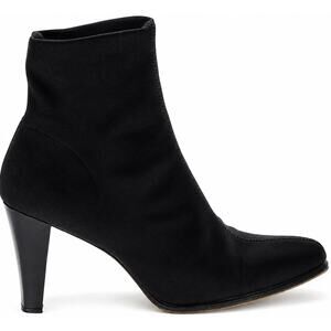 Stuart Weitzman Black Stretch Ankle Boots Women’s Size 7 Pointed Toe Heel